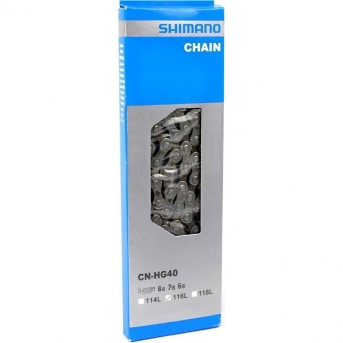 Цепь SHIMANO HG40, 6/7/8скоростей 115 звеньев, (20шт) ECNHG40115S