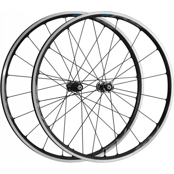 Комплект колес SHIMANO RS500, переднее и заднее, 10-11 скоростей, клинчерное, под дисковый тормоз QR, темно-серый EWHRS500FRL